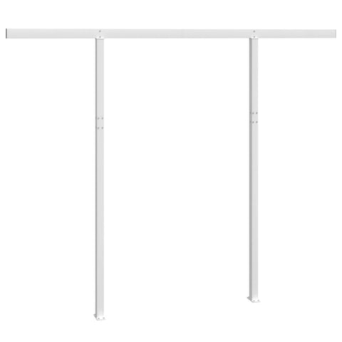 vidaXL White Iron Awning Post Set - Durable Supports for Outdoor Shading Structures - Perfect for Terrace, Patio, Garden, or Balcony