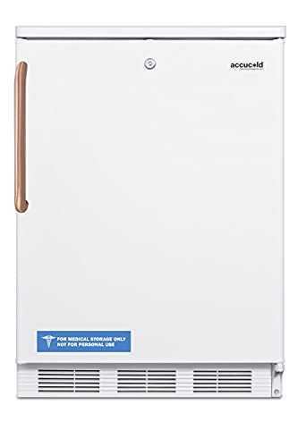 ACCUCOLD 24” Refrigerator, 5.5 cu. ft. Capacity, Undercounter, Commercial, Copper Handle, White - FF7LWTBC