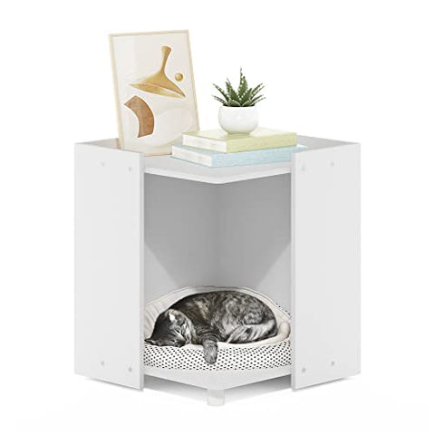 Furinno Peli Litter Box Enclosure Solid White