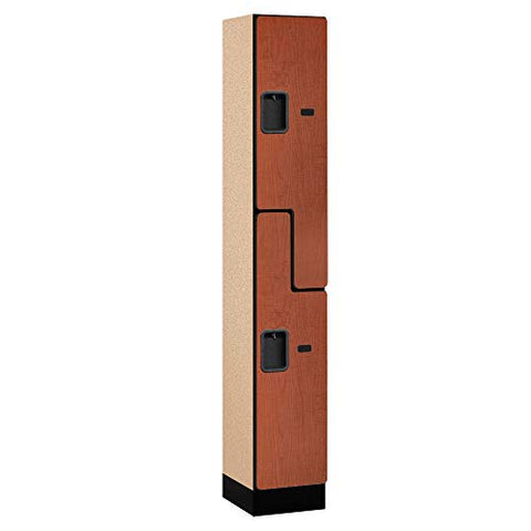 Salsbury Industries Double Tier 'S' Style Designer Wood Locker, Cherry, 6' 1" x 15"