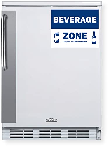 Summit Appliance FF6W7BZADA Commercial 24" Wide All-Refrigerator; For use in Bars, Restaurants, and Other Commercial Environments; 5.5 cu.ft Capacity; Automatic Defrost; ADA Compliant Height