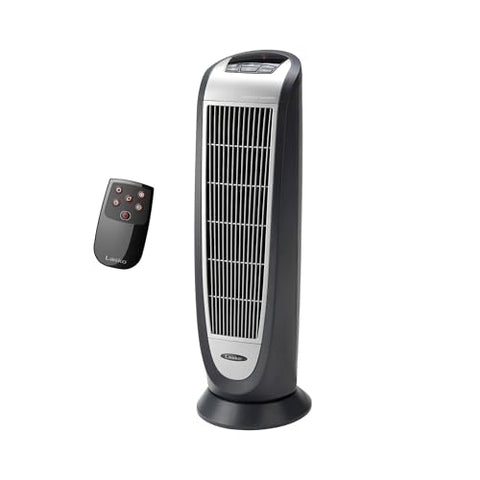Lasko Portable Electric 1500 Watt Room Oscillating Ceramic Tower Space Heater with Remote, Adjustable Thermostat, Digital Controls, and Timer, Black
