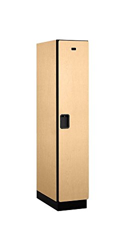 Salsbury Industries 1-Tier Extra Wide Designer Wood Locker with One Wide Storage Unit, 6-Feet High by 24-Inch Deep, Maple