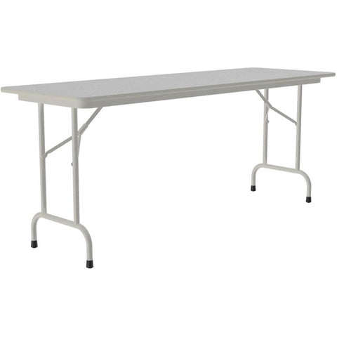 Correll 24" W x 60" D Melamine Top Folding Table in Gray Granite
