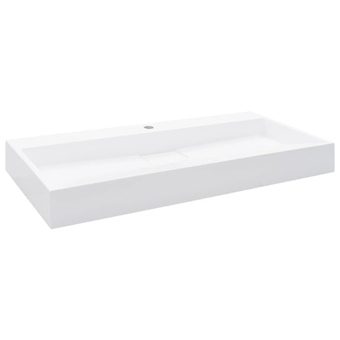 vidaXL Wash Basin Home Bathroom Washroom Cloakroom Powder Room Sink Wash Wall Hung Counter Basin Furniture Mineral Cast/Marble Cast White