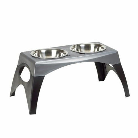 Coastal Pet - Maslow - Elevated Feeder - Single Pack, Grey and Black, Medium