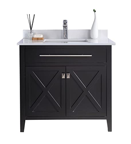 Wimbledon, 36, Espresso Cabinet White Quartz Counter