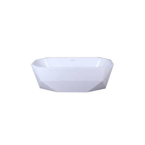 Elegant Kitchen and Bath Ethen 67" Diamond Resin Bathtub in Glossy White