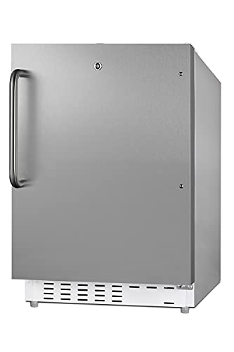 Summit Appliance ALRF48CSS 20" Wide Built-in Refrigerator-Freezer, ADA Compliant, Adjustable Shelves, 2.68 cu.ft Capacity, Removable Door Racks, Manual Defrost, Interior Light, Adjustable Thermostat