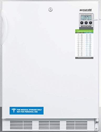 Accucold VT65MLBIMEDADA ADA Compliant Built-in Undercounter All-Freezer Capable of -25ºC Operation with Audible Alarm, Manual Defrost, Access Port, Lock and Hospital Grade Plug