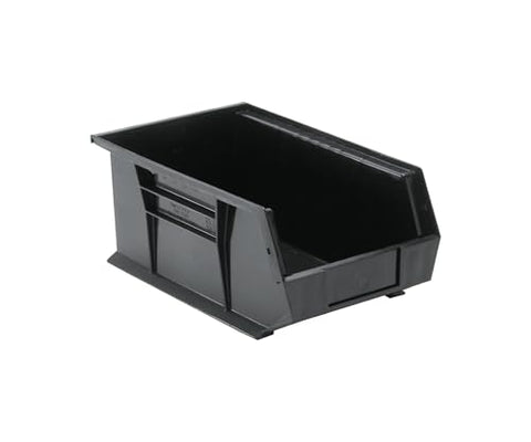 Quantum Storage Systems QUS241BK Ultra Stack & Hang Heavy Duty Part Organizer Black Bins 14" L x 9" W x 6" H 12 Pack