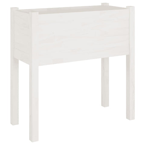 vidaXL Solid Pinewood Garden Planter in Classic White - Spacious and Weather-Resistant for Outdoor Gardening