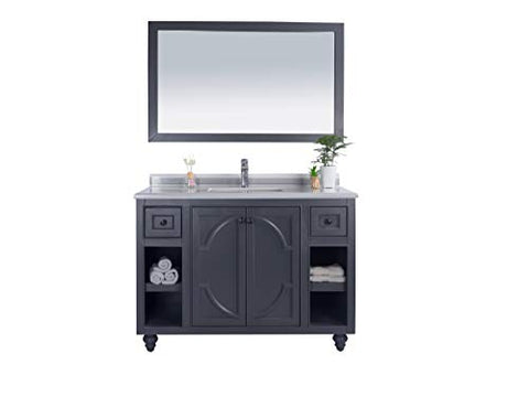 Odyssey, 48, Maple Grey Cabinet White Stripes Counter