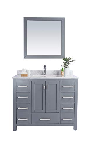 Wilson 42, Grey Cabinet White Carrara COUNTERTOP