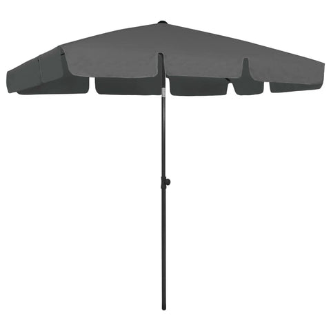 vidaXL Rectangular Beach Umbrella - Versatile and Adjustable, UV Protective and Anti-Fade Polyester, Anthracite Color, Weather and UV Resistant