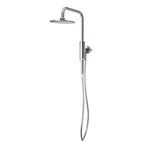 Aquarius Rain Shower Head with Handheld Spray - Polished Chrome - 8" Rain Showerhead with Handheld Sprayer, Magnetic Attached Hand Held Shower Head with Hose and Individual On/Off Control, 1.8GPM