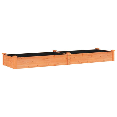 vidaXL Solid Fir Wood Garden Raised Bed with Liner - Large Size for Planting Herbs, Vegetables, Flowers - Ideal for Outdoor Garden Decor