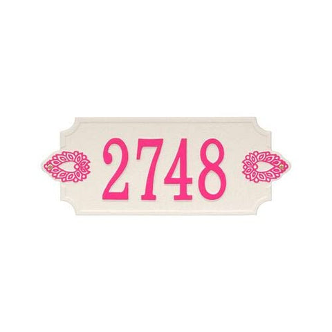 Whitehall 34Whitehall 36L7 Sofia Cut Corner 1 Line Personalized Wall Plaque in Stucco and Magenta Color