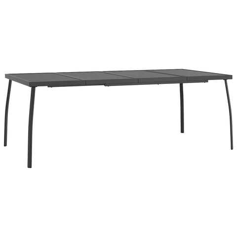vidaXL Modern Patio Dining Table in Anthracite - Sturdy Steel Mesh Design - Easy Assembly - 78.7"x39.4"x28.3" - Outdoor Furniture for Patios, Gardens, and Picnics.