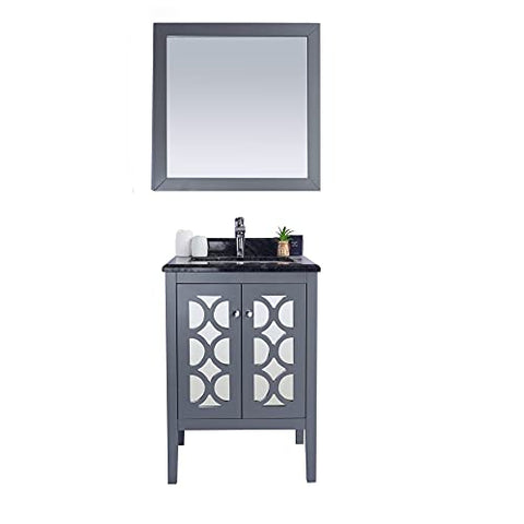 Laviva Mediterraneo - 24 - Grey Cabinet Black Wood Marble Countertop