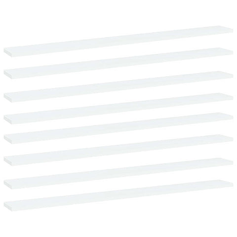vidaXL Set of 8 White Bookshelf Boards in Engineered Wood- Simple, Easy-to-Clean, and Perfect for Extra Storage