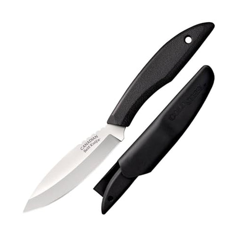 Cold Steel Canadian Belt 4" German 4116 Stainless Steel Fixed Blade Drop Point Outdoor Hunting Utility Knife, 4.5" High Impact Polypropylene Handle, Durable Secure-Ex Sheath Included