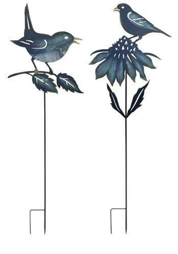 Melrose Modern Home Decorative Bird Garden Stake (Set of 2) 45" H, 50" H Iron