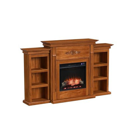 Tennyson Touch Screen Electric Fireplace w/ Bookcases