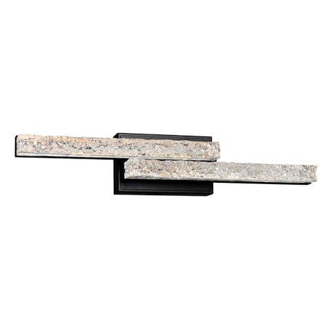 CWI Lighting Stagger Integrated LED 24" Brass Modern Vanity Light with Handmade Textured Glass for Bathrooms Powder Rooms Dressing Rooms