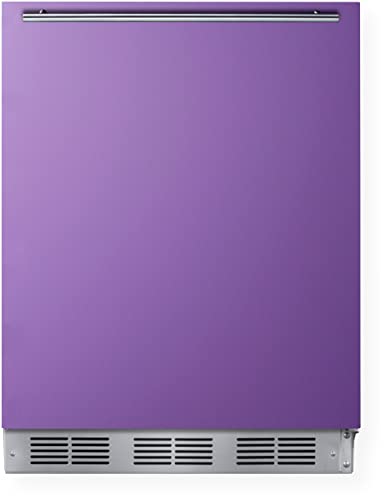 Summit Appliance BAR611WHP 24" Wide All-Refrigerator, Lavender Purple Door, Professional Handle, Hidden Evaporator, Automatic Defrost, Adjustable Thermostat, Interior Light