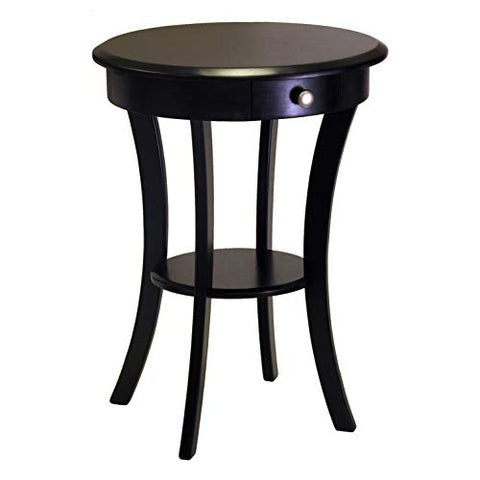 Winsome Sasha Accent Table, 20W x 20D x 27H In, Black