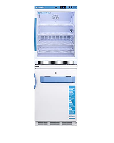 Summit Appliance ARG6PV-VT65MLSTACKMED2 Stacked Combination of Pharma-Vac ARG6PV 24" Wide All-refrigerator and VT65MLBIMED2 Manual Defrost All-freezer for Vaccine Storage