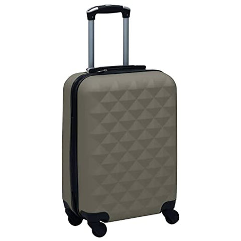 vidaXL Hardcase Trolley Suitcase in Anthracite - ABS Construction with Fabric Lining - Featuring Security Lock and Four 360 Degree Rotating Castors