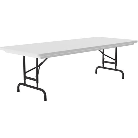 Correll RA3072 23 R Series Blow Molded Plastic Adjustable Height Commercial Duty Folding Table, Rectangular, 30" Width x 72" Length, Gray Granite