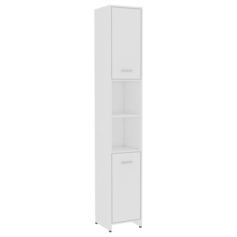 vidaXL Tall Indoor Organizer, Adjustable Shelves, Stylish Bathroom Cabinet, Rectangular Storage, Wood Build
