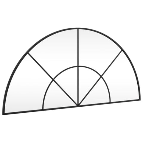 vidaXL Wall-Mounted Mirror in Black Iron with Durable Construction - Practical and Decorative Accessory for Various Rooms - 39.4"x19.7" in Size