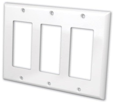 Vanco Decor Style Face Plates- Triple & White (820513)