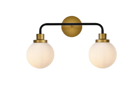 Living District Hanson 2-Light Metal Bath Sconce in Black and Brass