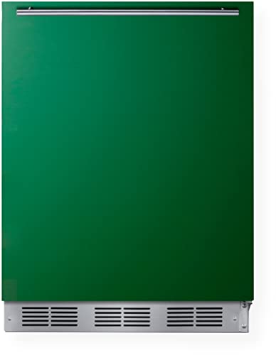 Summit Appliance BRF611WHG 24" Wide Refrigerator-Freezer, Emerald Green Door, Dual Evaporator Cooling, Cycle Defrost, Interior Light, Adjustable Thermostat, 5.1 cu.ft Capacity