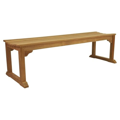 Oakestry Mason 3 Seater Backless Bench Outdoor Teak Wood Patio Seating Elegant Garden Furniture Durable Wooden Park Bench Natural Finish Weather Resistant Long Lasting Sustainable Home Decor Piece