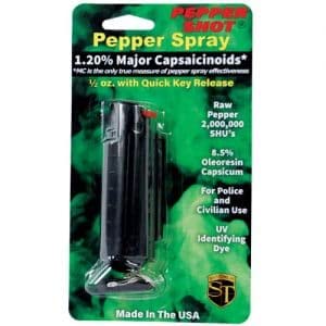 Pepper Shot 1.2% MC 1/2 oz Halo Rhinestone Holster Black