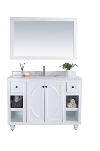 Odyssey, 48, White Cabinet White Carrera Counter