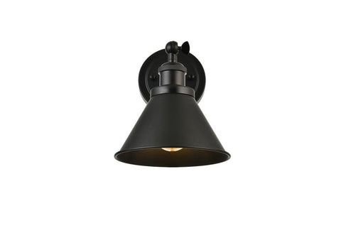 Living District Bentley 1-Light Cone Metal Bath Sconce in Black