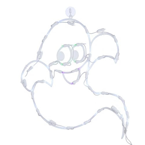 Vickerman 15" Ghost Window Décor with 35 White and Green LED Lights