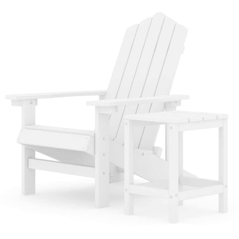 vidaXL Adirondack Chair Set - Outdoor Garden, Patio, Terrace - White HDPE - Low Maintenance, Weather-