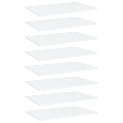 vidaXL Floating Shelves 8 Pcs, Wall Shelving with Invisible Mounting System, Display Shelf, Wall Shelf Unit, Modern Style, White Engineered Wood