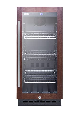 Summit Appliance SCR1841BCSS 18" Wide Undercounter Glass Door All-Refrigerator with Digital Controls, Auto Defrost, Digital Thermostat, Lock, LED Light and Stainless Wrapped Steel Cabinet