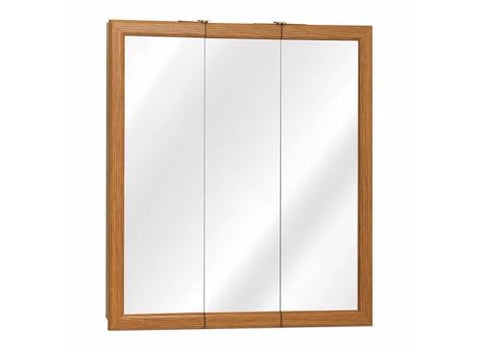 Zenith Products 23-3/4" W X 25-5/8" H X 4-1/2" D 24" Oak Frame Triview Medicine Cabinet MDF Body