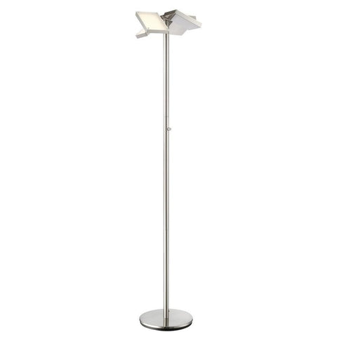 Lite Source LED Floor LAMP, Brushed Nickel, LED Panel 12.5Wx4 LS-83210BN, Silver, 71.00x14.00x14.00