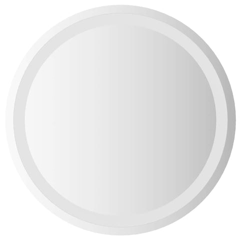 vidaXL LED Bathroom Mirror Glass 19.7 in Diameter Modern Round Vanity